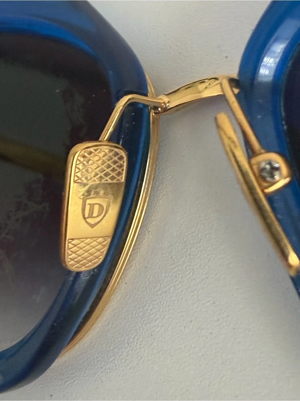 DITA Stormy Blue Frame Sunglasses with Gold Accents